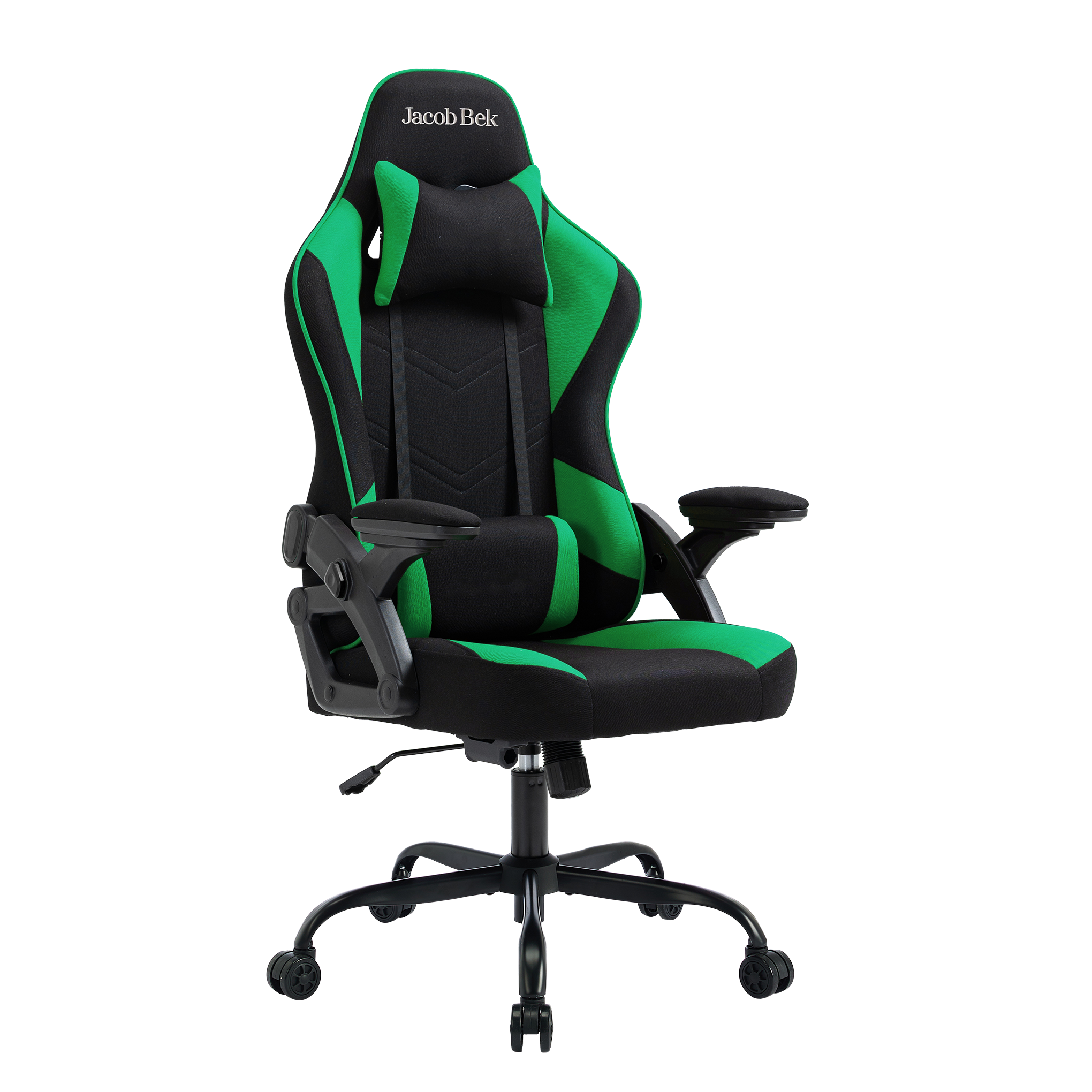 Gaming Chair Ergonomic (Hunter Green) | Reclining, Adjustable Arms (Fabric) Gaming Chair - Jacob Bek Gaming