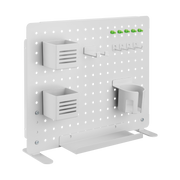 Organizzatore da scrivania a pannello forato in metallo con accessori, bianco – Outlet