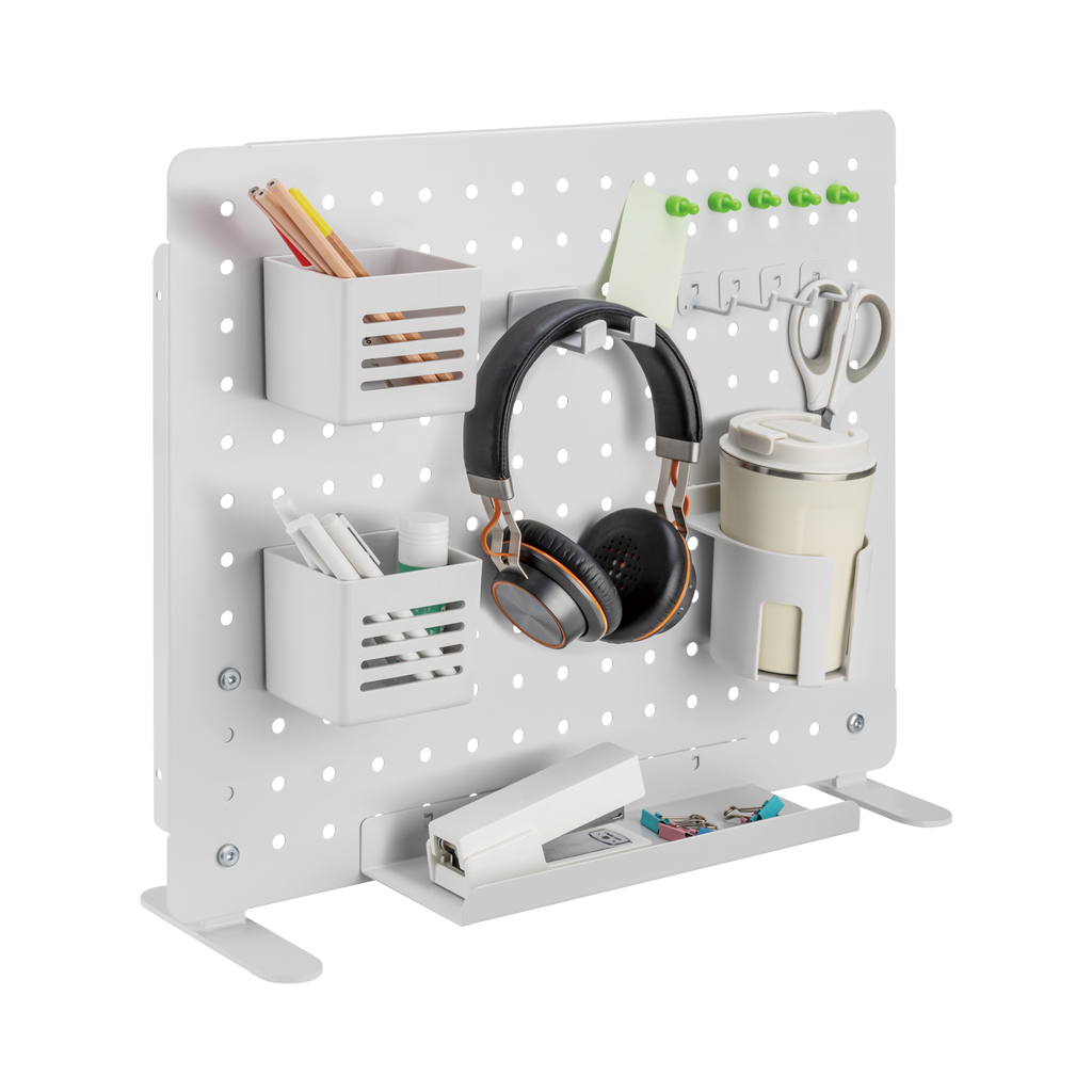 Metal Desk Pegboard Organizer – Magnets, Hooks & Holders Included - Outlet Accessories - Marcel Olsen
