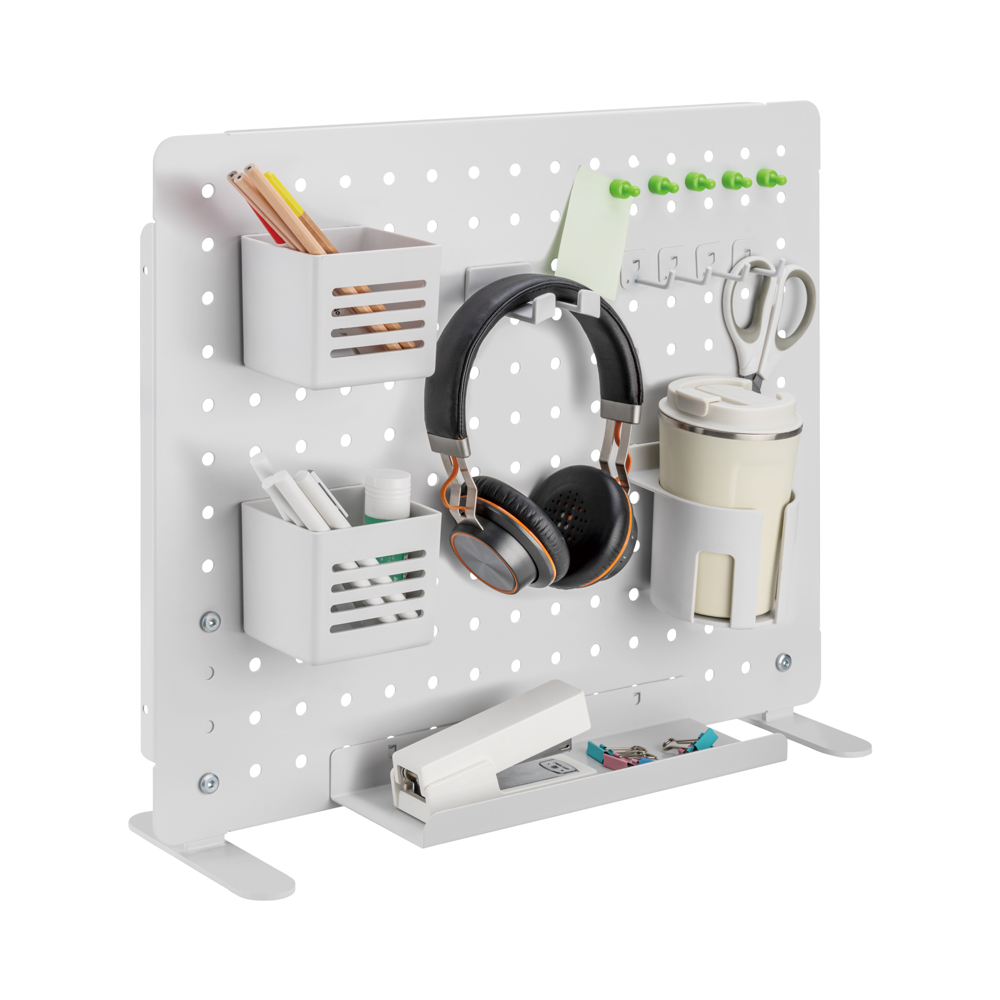 Metal Desk Pegboard Organizer – Magnets, Hooks & Holders Included - Outlet Accessories - Marcel Olsen