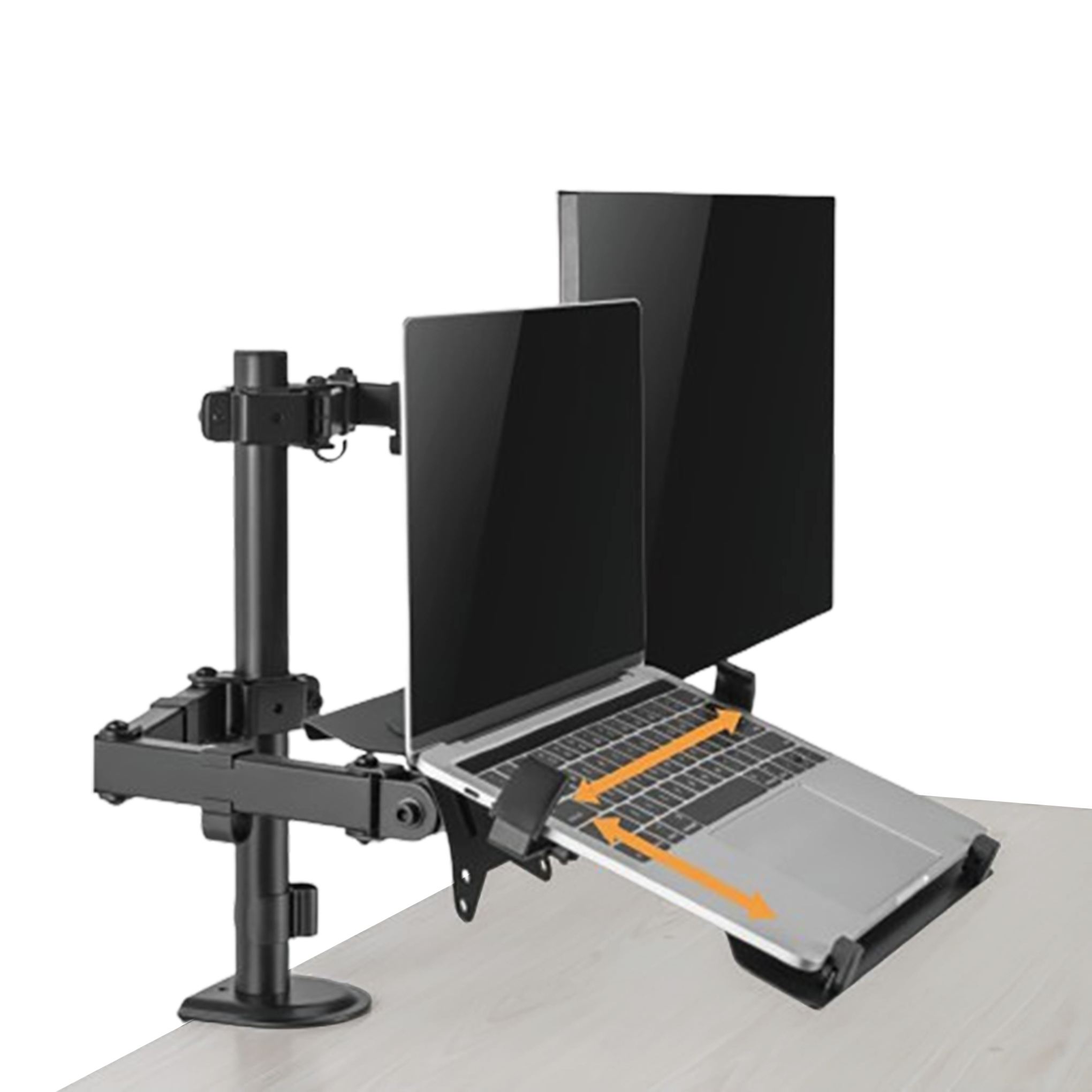 Laptop & Monitor Mount – Dual Desk Clamp Stand (Laptop Tray + VESA 75/100) - Outlet Monitor Mount - Marcel Olsen
