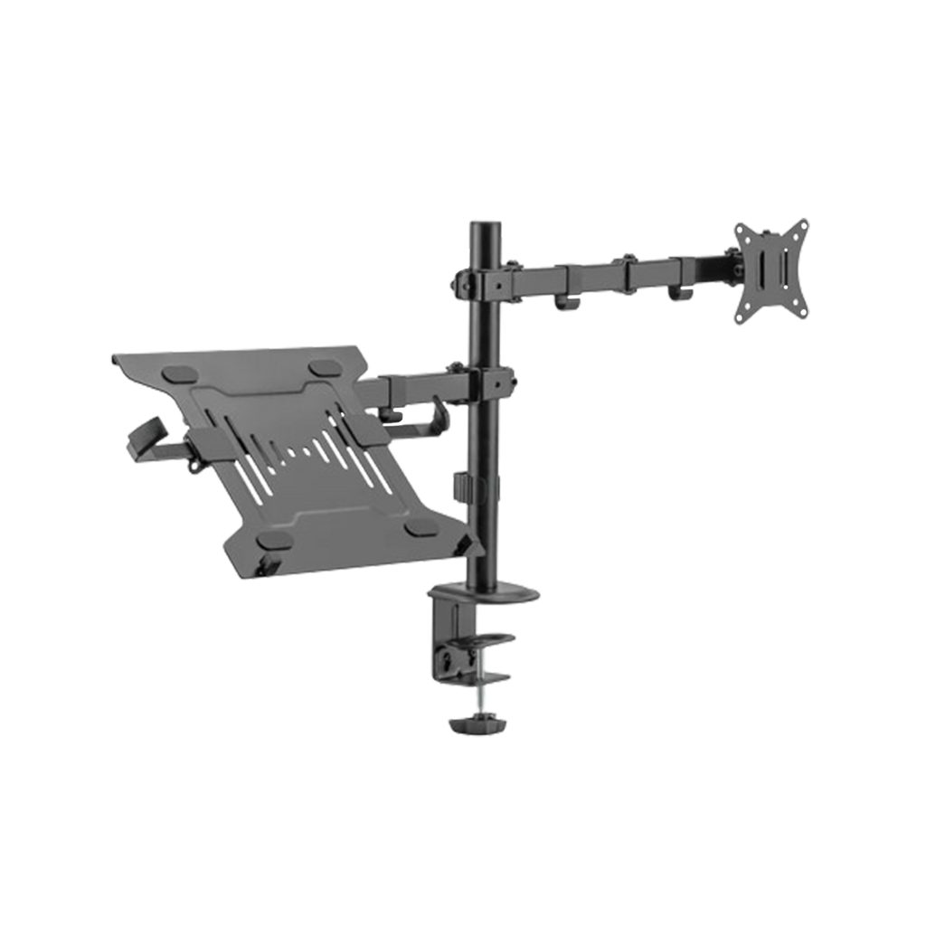 Laptop & Monitor Mount – Dual Desk Clamp Stand (Laptop Tray + VESA 75/100) - Outlet Monitor Mount - Marcel Olsen