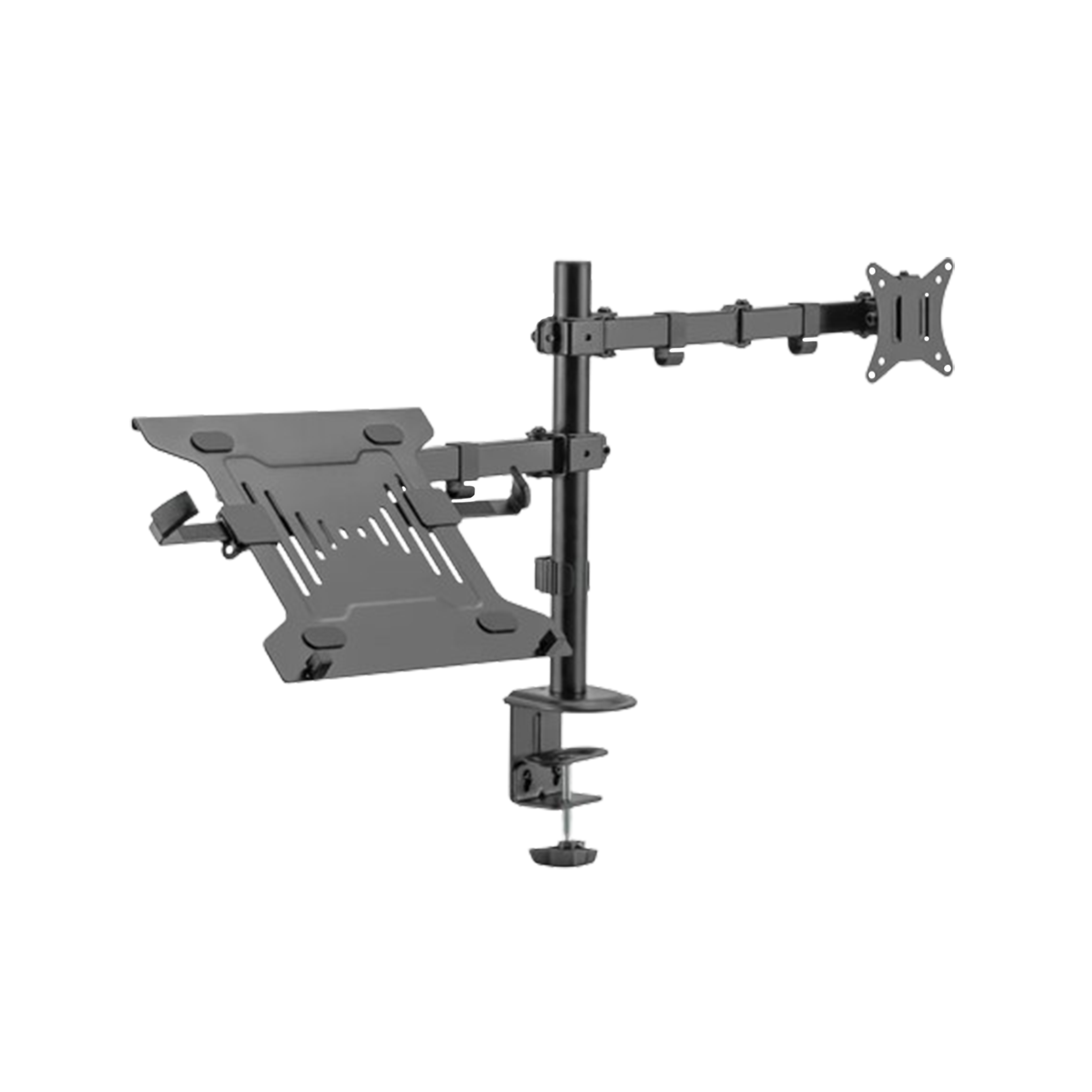 Laptop & Monitor Mount – Dual Desk Clamp Stand (Laptop Tray + VESA 75/100) - Outlet Monitor Mount - Marcel Olsen