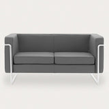 MO-77 Bauhaus Upholstered Sofa (Wayward Grey Leather) – Modern Designer 2 Seater Sofa - Marcel Olsen