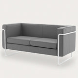 MO-77 Bauhaus Upholstered Sofa (Wayward Grey Leather) – Modern Designer 2 Seater Sofa - Marcel Olsen