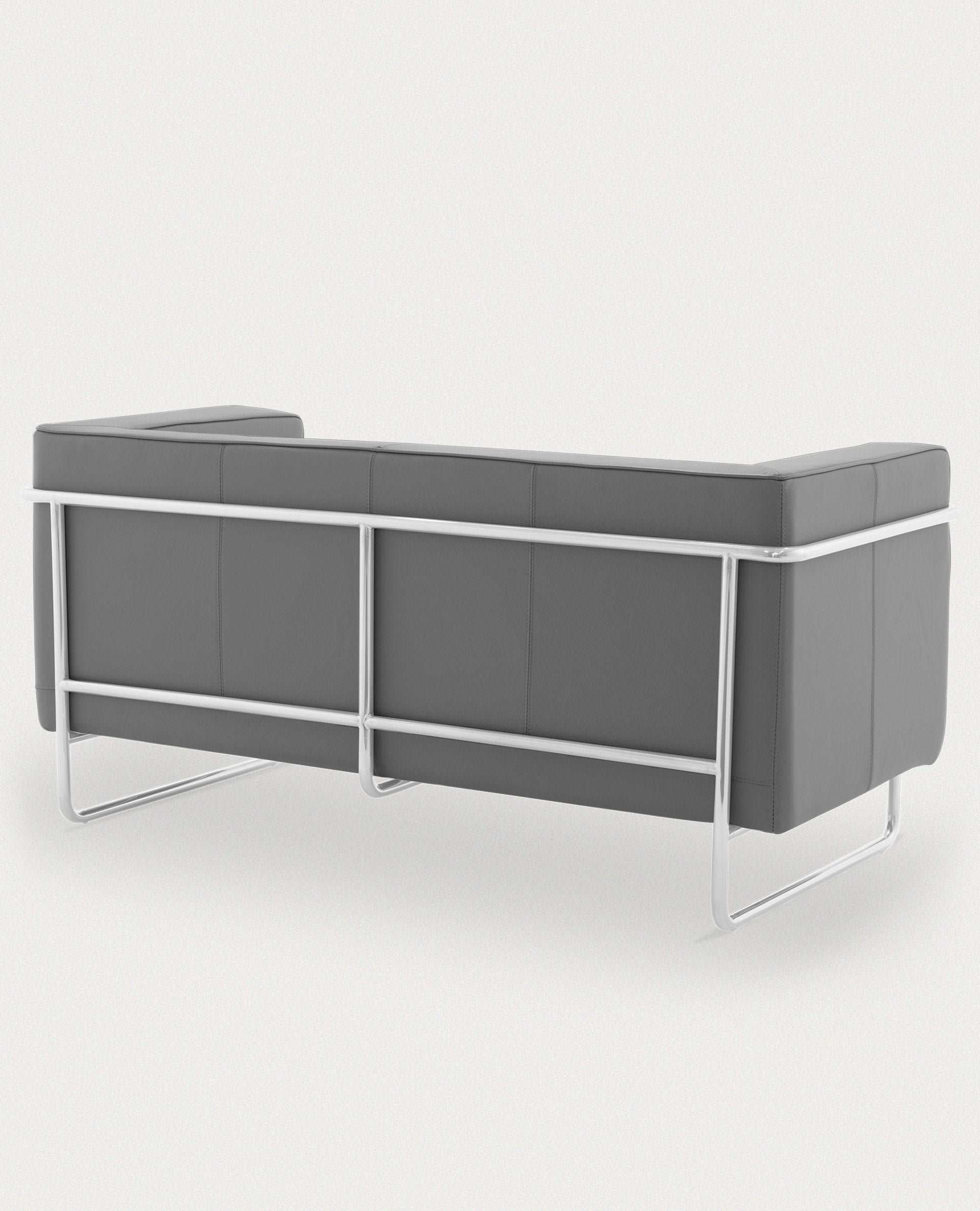MO-77 Bauhaus Upholstered Sofa (Wayward Grey Leather) – Modern Designer 2 Seater Sofa - Marcel Olsen