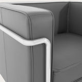 MO-77 Bauhaus Upholstered Sofa (Wayward Grey Leather) – Modern Designer 2 Seater Sofa - Marcel Olsen