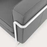 MO-77 Bauhaus Upholstered Sofa (Wayward Grey Leather) – Modern Designer 2 Seater Sofa - Marcel Olsen