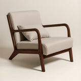 Lubian Mid-century Upholstered Armchair (Jaspe Grey Fabric) – Scandinavian Style Lounge Chair - Marcel Olsen