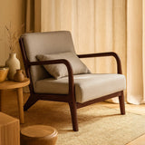 Lubian Mid-century Upholstered Armchair (Jaspe Grey Fabric) – Scandinavian Style Lounge Chair - Marcel Olsen