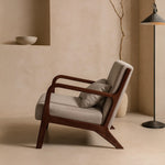 Lubian Mid-century Upholstered Armchair (Jaspe Grey Fabric) – Scandinavian Style Lounge Chair - Marcel Olsen
