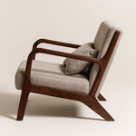 Lubian Mid-century Upholstered Armchair (Jaspe Grey Fabric) – Scandinavian Style Lounge Chair - Marcel Olsen