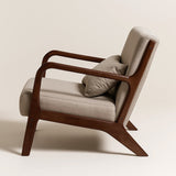 Lubian Mid-century Upholstered Armchair (Jaspe Grey Fabric) – Scandinavian Style Lounge Chair - Marcel Olsen