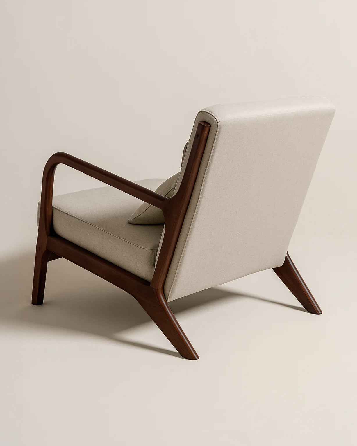 Lubian Mid-century Upholstered Armchair (Warm Stone Fabric) – Imperfect (Minor Cosmetic Marks) - Marcel Olsen