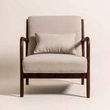 Lubian Mid-century Upholstered Armchair (Jaspe Grey Fabric) – Scandinavian Style Lounge Chair - Marcel Olsen