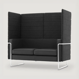 MO-150 High Back Upholstered Office Alcove Sofa (Black) – Modern Acoustic Privacy Seating - Marcel Olsen