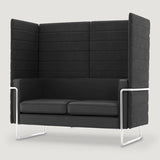 MO-150 High Back Upholstered Office Alcove Sofa (Black) – Modern Acoustic Privacy Seating - Marcel Olsen