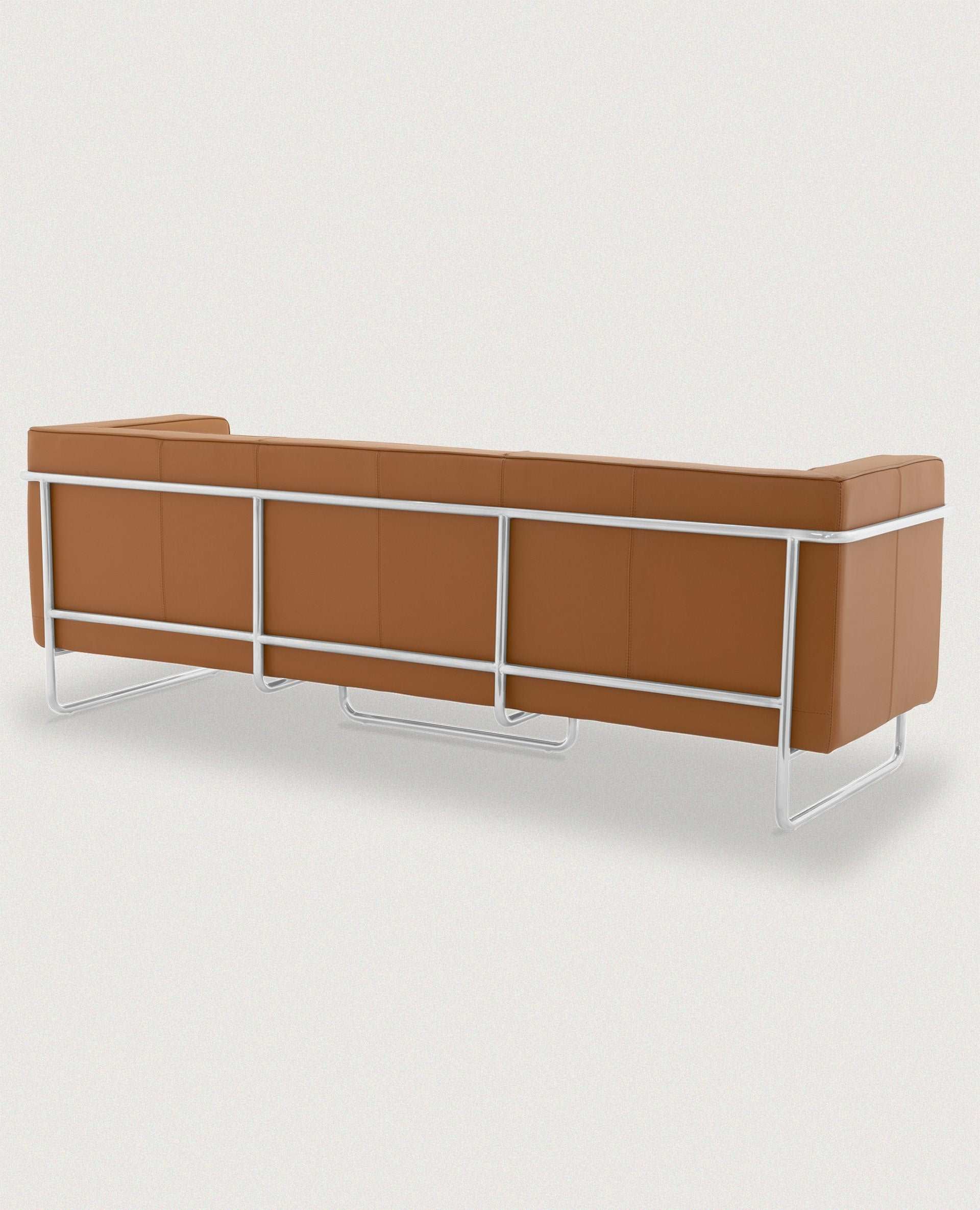MO-77 Bauhaus Upholstered Sofa (Caramel Leather) – Modern Designer 3 Seater Sofa - Marcel Olsen