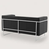 MO-77 Bauhaus Upholstered Sofa (Ebony Black Leather) – Modern Designer 2 Seater Sofa - Marcel Olsen