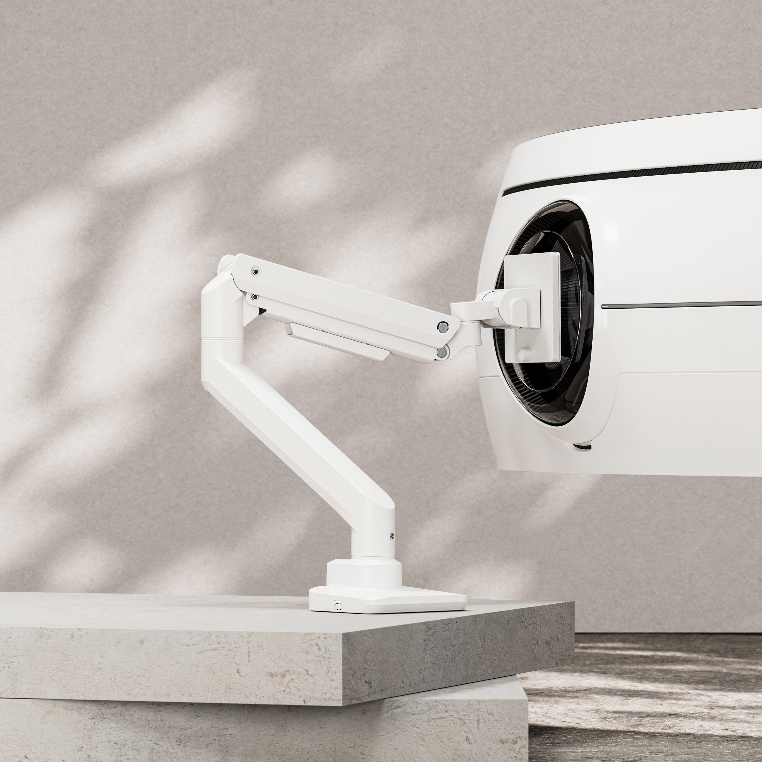 Monitor Arm Heavy-Duty Gas Spring (White) (4 Units) Monitor Mount - Jacob Bek
