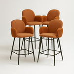 Nubbi Upholstered Bar Stool - Terracotta Brown (Seat Height 61 cm - Low) (4 Units) Outlet Products - Marcel Olsen