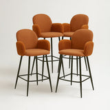 Nubbi Upholstered Bar Stool - Terracotta Brown (Seat Height 61 cm - Low) (4 Units) - Marcel Olsen