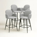 Nubbi Upholstered Bar Stool - Cloud Grey (Seat Height 61 cm - Low) (4 Units) Outlet Products - Marcel Olsen