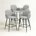 Nubbi Upholstered Bar Stool - Cloud Grey (Seat Height 61 cm - Low) (4 Units) Outlet Products - Marcel Olsen