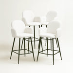 Nubbi Upholstered Bar Stool - Soft White (Seat Height 61 cm - Low) (4 Units) Outlet Products - Marcel Olsen