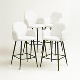 Nubbi Upholstered Bar Stool - Soft White (Seat Height 61 cm - Low) (4 Units) - Marcel Olsen