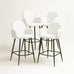 Nubbi Upholstered Bar Stool - Soft White (Seat Height 61 cm - Low) (4 Units) Outlet Products - Marcel Olsen