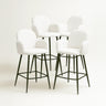 Nubbi Upholstered Bar Stool - Soft White (Seat Height 61 cm - Low) (4 Units) Outlet Products - Marcel Olsen