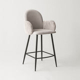 Nubbi Upholstered Bar Stool - Cloud Grey (Seat Height 61 cm - Low) (4 Units) - Marcel Olsen