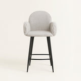Nubbi Upholstered Bar Stool - Cloud Grey (Seat Height 61 cm - Low) (4 Units) - Marcel Olsen
