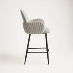 Nubbi Upholstered Bar Stool - Cloud Grey (Seat Height 61 cm - Low) (4 Units) Outlet Products - Marcel Olsen