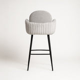 Nubbi Upholstered Bar Stool - Cloud Grey (Seat Height 61 cm - Low) (4 Units) - Marcel Olsen