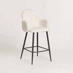 Nubbi Upholstered Bar Stool - Soft White (Seat Height 61 cm - Low) (4 Units) Outlet Products - Marcel Olsen