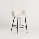 Nubbi Upholstered Bar Stool - Soft White (Seat Height 61 cm - Low) (4 Units) - Marcel Olsen