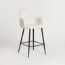 Nubbi Upholstered Bar Stool - Soft White (Seat Height 61 cm - Low) (4 Units) - Marcel Olsen
