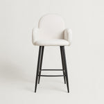 Nubbi Upholstered Bar Stool - Soft White (Seat Height 61 cm - Low) (4 Units) Outlet Products - Marcel Olsen