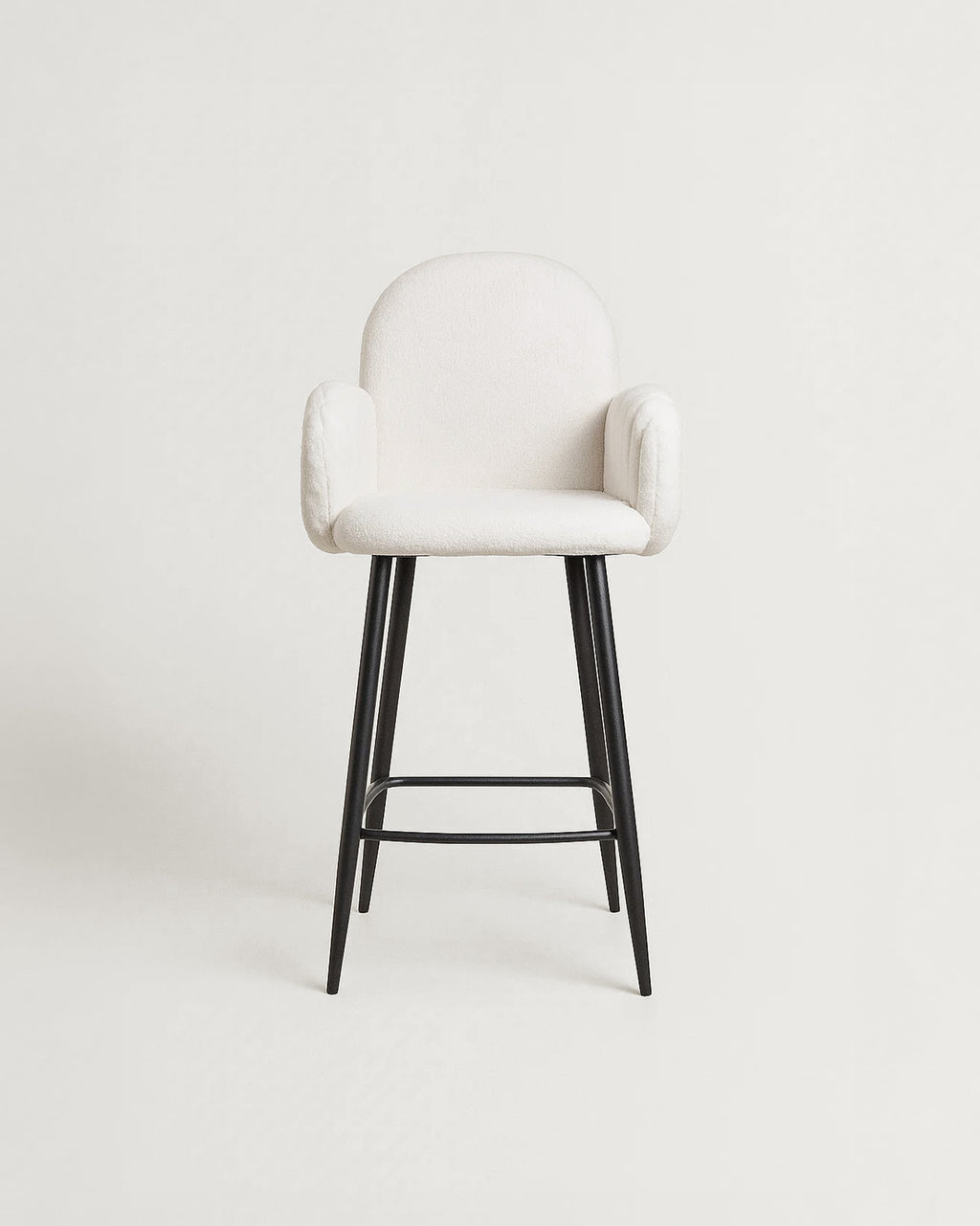 Nubbi Upholstered Bar Stools – Set of 4 (Soft White, 61cm – Low) – Outlet Outlet Products - Marcel Olsen