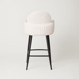 Nubbi Upholstered Bar Stool - Soft White (Seat Height 61 cm - Low) (4 Units) - Marcel Olsen