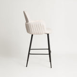 Nubbi Upholstered Bar Stool - Soft White (Seat Height 61 cm - Low) (4 Units) - Marcel Olsen