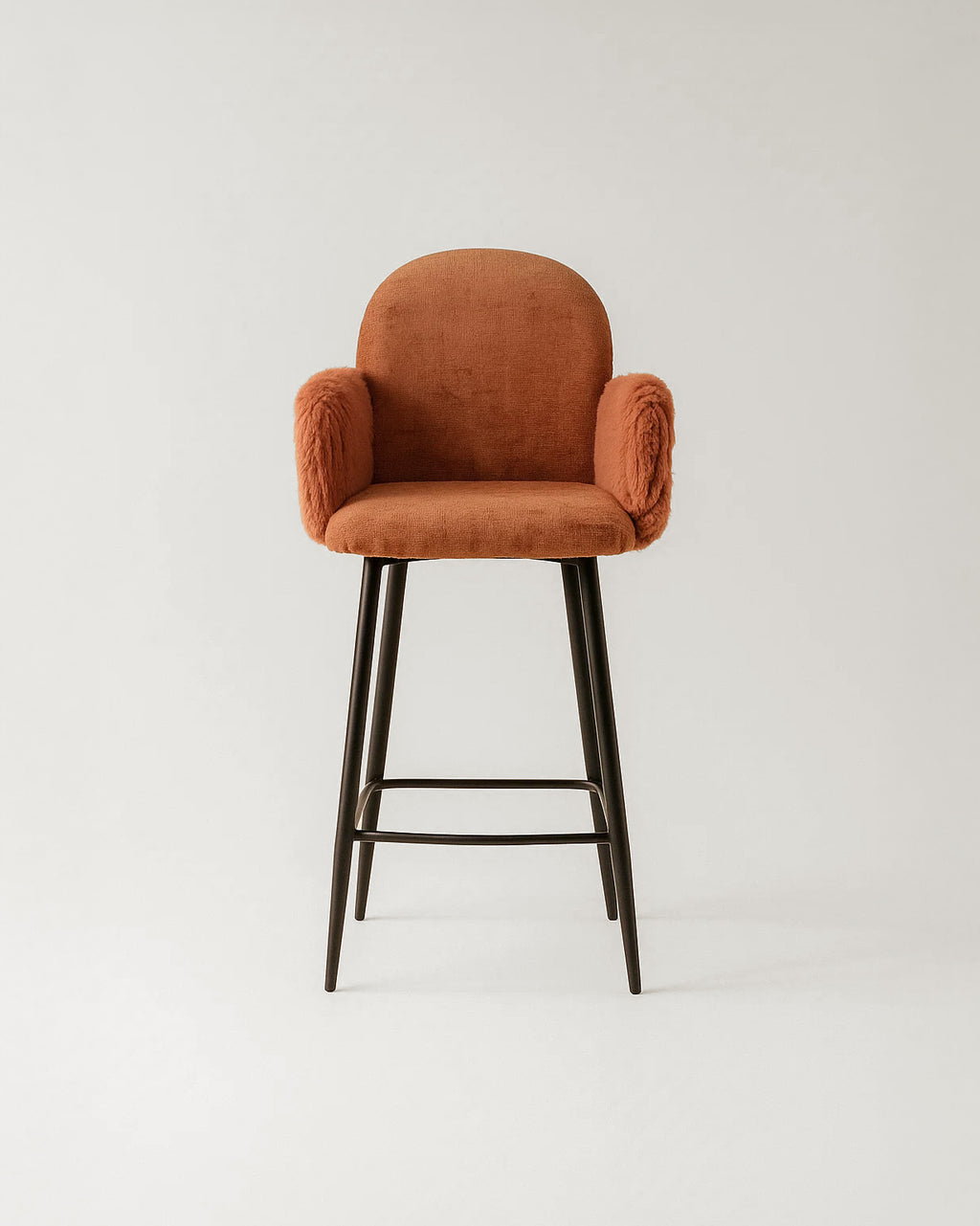 Nubbi Upholstered Bar Stools – Set of 4 (Terracotta Brown, 61cm – Low) – Outlet Outlet Products - Marcel Olsen