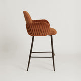 Nubbi Upholstered Bar Stool - Terracotta Brown (Seat Height 61 cm - Low) (4 Units) - Marcel Olsen