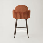 Nubbi Upholstered Bar Stool - Terracotta Brown (Seat Height 61 cm - Low) (4 Units) Outlet Products - Marcel Olsen