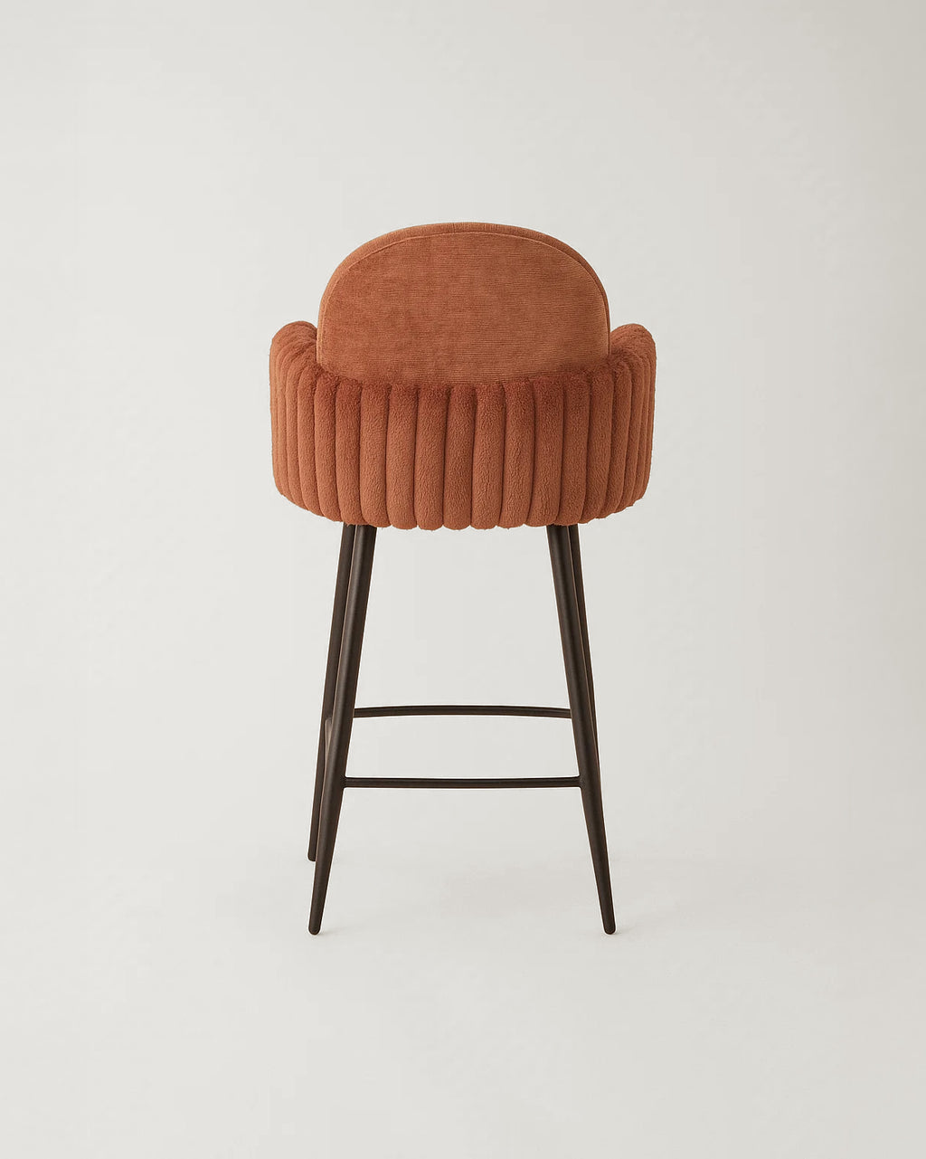 Nubbi Upholstered Bar Stools – Set of 4 (Terracotta Brown, 61cm – Low) – Outlet Outlet Products - Marcel Olsen