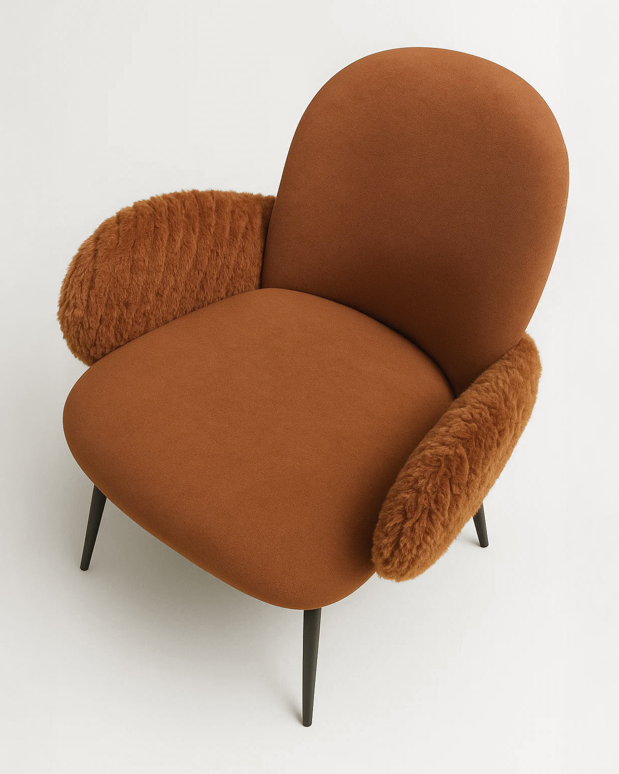 Nubbi Upholstered Bar Stool - Terracotta Brown (Seat Height 61 cm - Low) (4 Units) - Marcel Olsen