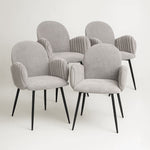 Nubbi Upholstered Dining Chairs – Set of 4 (Cloud Grey) – Outlet Outlet Products - Marcel Olsen