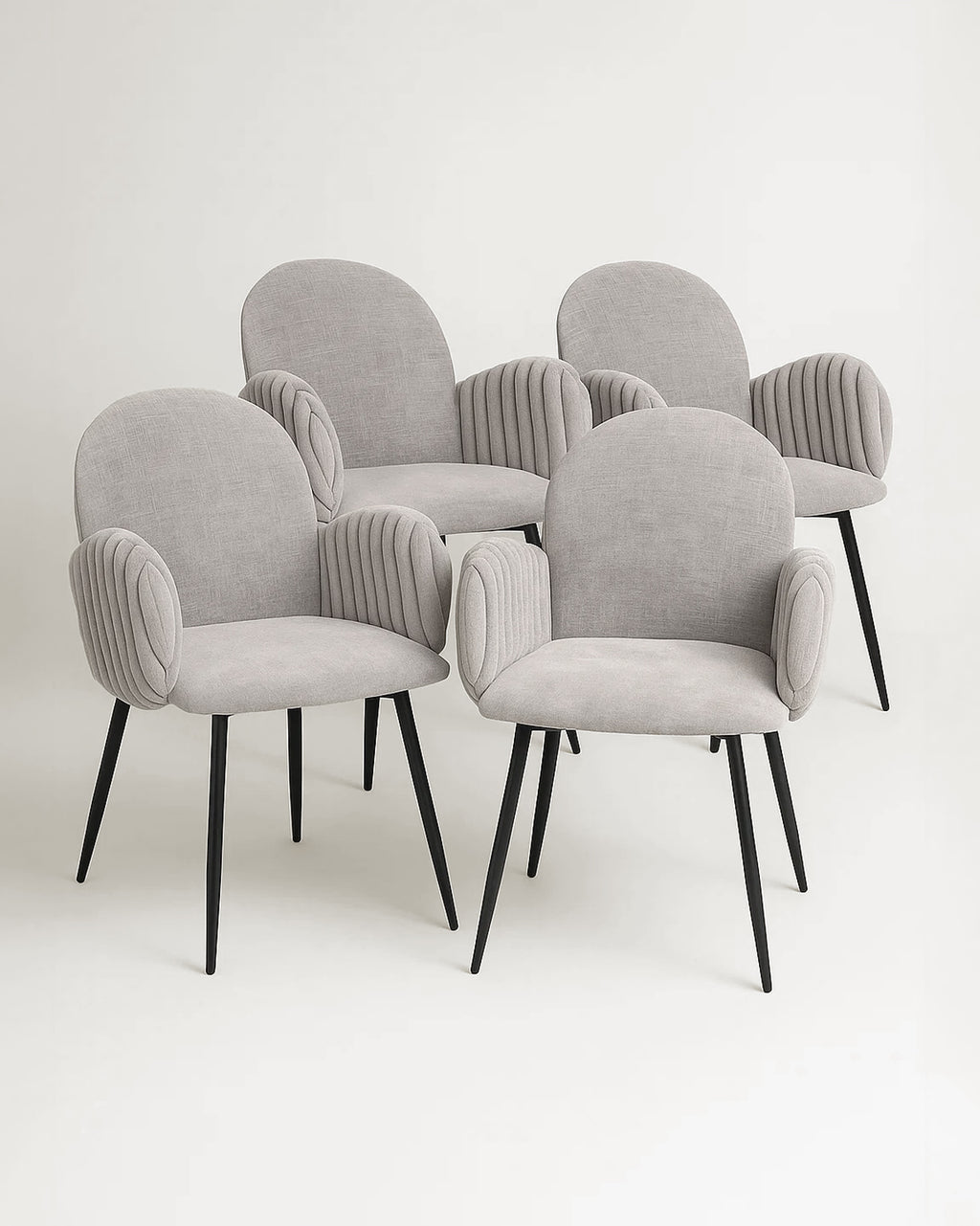 Nubbi Upholstered Dining Chairs – Set of 4 (Soft Cloud) – Outlet Outlet Products - Marcel Olsen